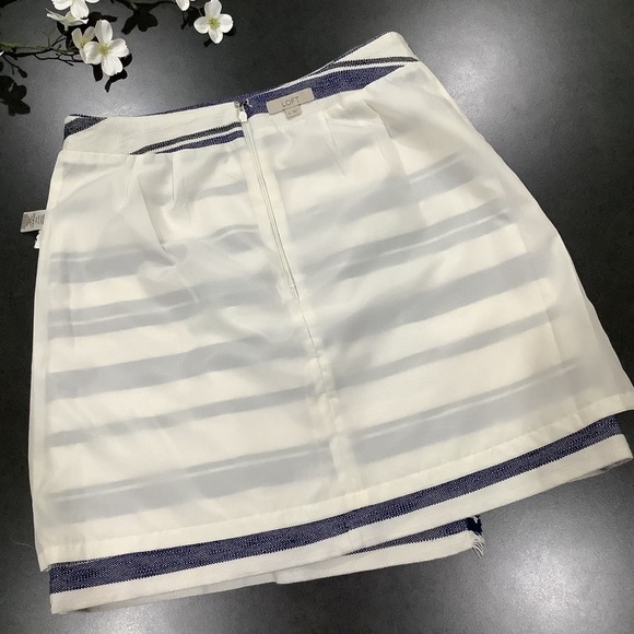 Ann Taylor LOFT Woven Cotton Blanket Short Wrap Skirt Stripes Fringe - Picture 14 of 16